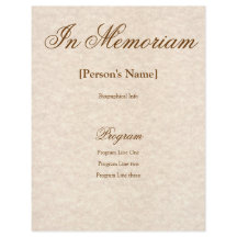 Memorial Service Programme met aangepaste tekst