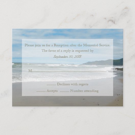 Memorial Service RSVP uitnodiging (Voorkant)