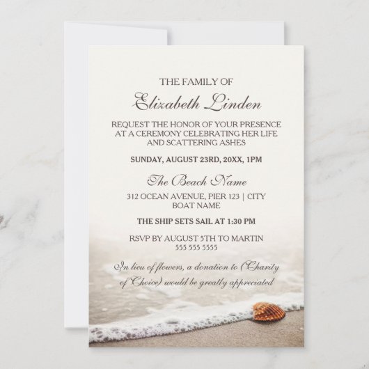 Memorial Service | Schuif op het strand Kaart (Voorkant)