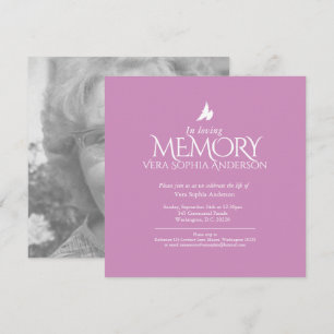 Memorial Service Simple White dove text begrafenis Kaart