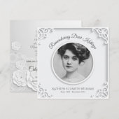 Memorial Service Simple White Elegant Your Photo Kaart (Voorkant / Achterkant)