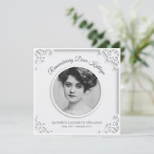 Memorial Service Simple White Elegant Your Photo Kaart (Staand voorkant)