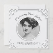 Memorial Service Simple White Elegant Your Photo Kaart (Voorkant)