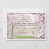 Memorial Service Spring Magnolia Elegant Foto Kaart (Achterkant)