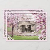 Memorial Service Spring Magnolia Elegant Foto Kaart (Voorkant / Achterkant)