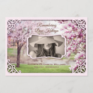 Memorial Service Spring Magnolia Elegant Foto Kaart