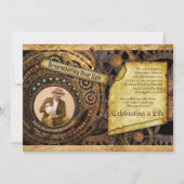 Memorial Service Steampunk Gear Time Machine Foto Kaart (Voorkant)