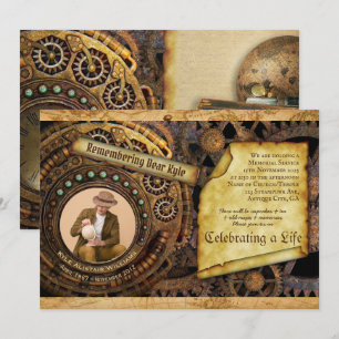 Memorial Service Steampunk Gear Time Machine Foto Kaart