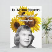 Memorial Service Sunflower Photo Program Programmakaart (Staand voorkant)