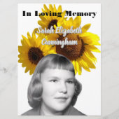 Memorial Service Sunflower Photo Program Programmakaart (Voorkant)