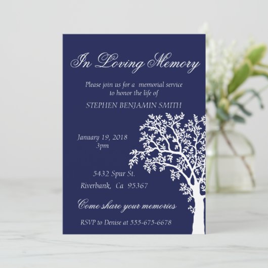 Memorial Service Tree Kaart (Staand voorkant)
