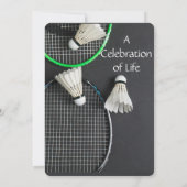 Memorial Service uitnodigen badminton Kaart (Achterkant)