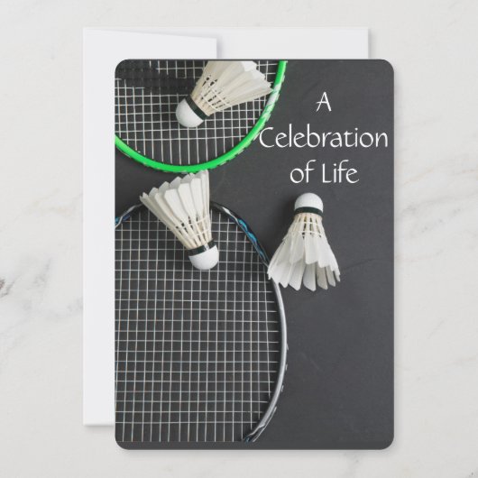 Memorial Service uitnodigen badminton Kaart (Achterkant)