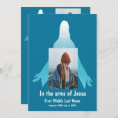 Memorial Service uitnodigen in de armen van Jezus Kaart (Voorkant / Achterkant)