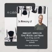 Memorial Service Uitnodigen voor een kapper Kaart (Voorkant / Achterkant)