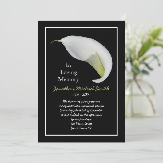 Memorial Service Uitnodiging Aankondiging Sjabloon (Staand voorkant)