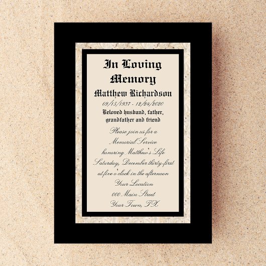 Memorial Service Uitnodiging Aankondiging Sjabloon