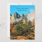 Memorial Service uitnodiging, Canyon met wolken Kaart (Voorkant)