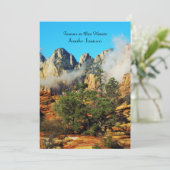 Memorial Service uitnodiging, Canyon met wolken Kaart (Staand voorkant)