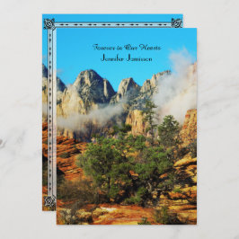 Memorial Service uitnodiging, Canyon met wolken Kaart