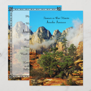 Memorial Service uitnodiging, Canyon met wolken Kaart