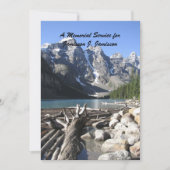 Memorial Service uitnodiging, Driftwood & Gletsjer Kaart (Voorkant)