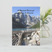 Memorial Service uitnodiging, Driftwood & Gletsjer Kaart (Staand voorkant)