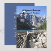 Memorial Service uitnodiging, Driftwood & Gletsjer Kaart (Voorkant / Achterkant)