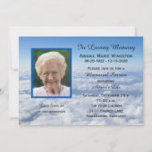 Memorial Service uitnodiging foto in wolken (Voorkant)