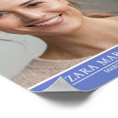 Memorial service uitvaart duif blauw roos foto poster (Hoek)