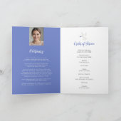 Memorial service uitvaart duif blauw roos foto programma (Binnen)