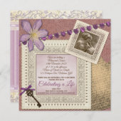 Memorial Service Victoriaans  paper Foto Kaart (Voorkant / Achterkant)