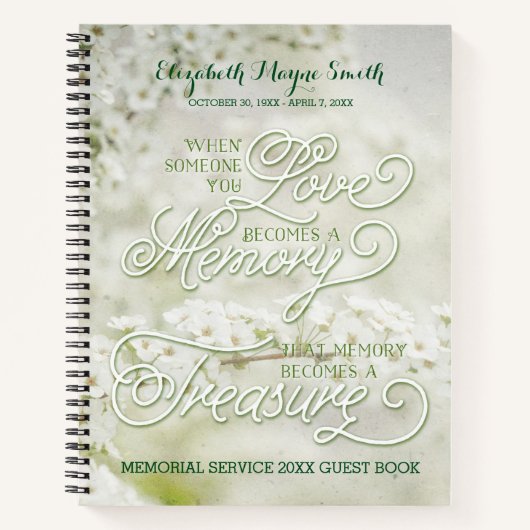 Memorial Service Viering van een Life Guest Book Notitieboek (Voorkant)