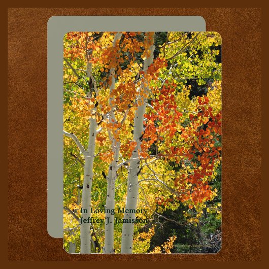 Memorial Service Viering van het leven Aspen Herfs Kaart