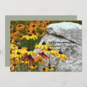 Memorial Service Viering van het leven Geel Bloem Kaart (Voorkant / Achterkant)