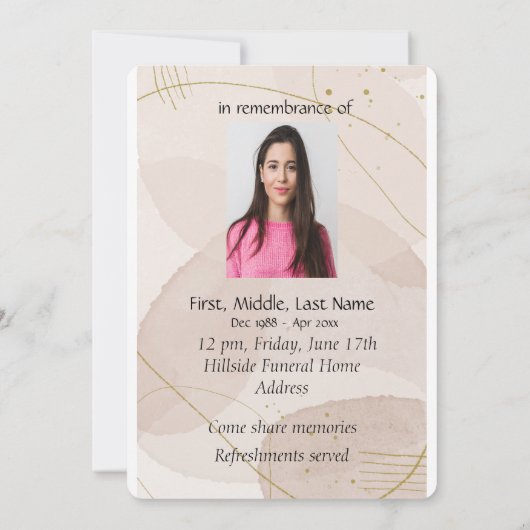 Memorial Service Waterverf Mourning Dove Kaart (Achterkant)