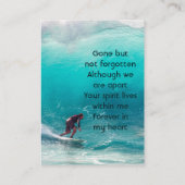 Memorial  Service Wave Surfer Water Contactkaartje (Achterkant)