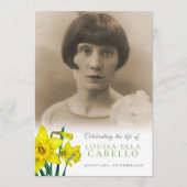 Memorial Service yellow daffodils begrafenisprogra Programmakaart (Voorkant)