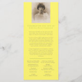 Memorial Service yellow daffodils bright begrafeni Programmakaart (Achterkant)