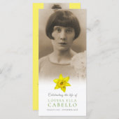 Memorial Service yellow daffodils bright begrafeni Programmakaart (Voorkant / Achterkant)