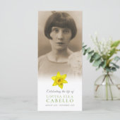 Memorial Service yellow daffodils bright begrafeni Programmakaart (Staand voorkant)
