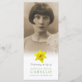 Memorial Service yellow daffodils bright begrafeni Programmakaart (Voorkant)