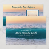 Memorial Service Zee Ocean Waves Voeg je foto toe Kaart (Voorkant / Achterkant)