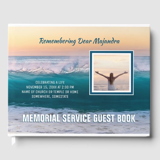 Memorial Service Zee Ocean Waves Voeg uw foto toe Gastenboek (Voorkant)
