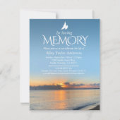 Memorial service zonsopgang strand uitvaart uitnod kaart (Voorkant)