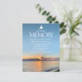 Memorial service zonsopgang strand uitvaart uitnod kaart (Staand voorkant)