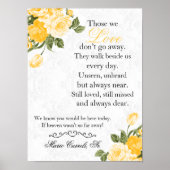 Memorial Sign - Golden Yellow Flowers Poster (Voorkant)