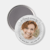 Memorial Silver sparkles foto elegant Magneet (Voorkant / Achterkant)