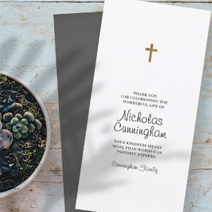 Memorial Simple and Modern Cross Bedankkaart