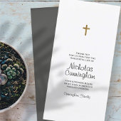 Memorial Simple and Modern Cross Bedankkaart